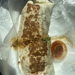 a burrito in a wrapper