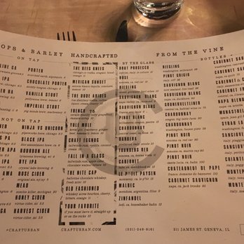 Craft Urban - New American Near Me - Geneva, Illinois