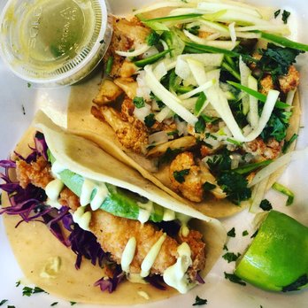 Taco Shop - Fish taco and a veggie taco (without the apple) - Tacos Near Me - Reno, Nevada