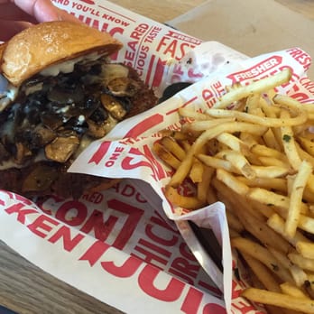 Smashburger - Mushroom Swiss burger w/ Smash fries - Burgers Near Me - Houston, Texas Smashburger - Mushroom Swiss burger w/ Smash fries - Burgers Near Me - Houston, Texas