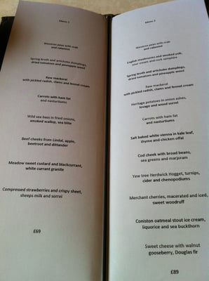 Menu photo 5 L'Enclume Cartmel, CMA Menu photo 5 L'Enclume Cartmel, CMA