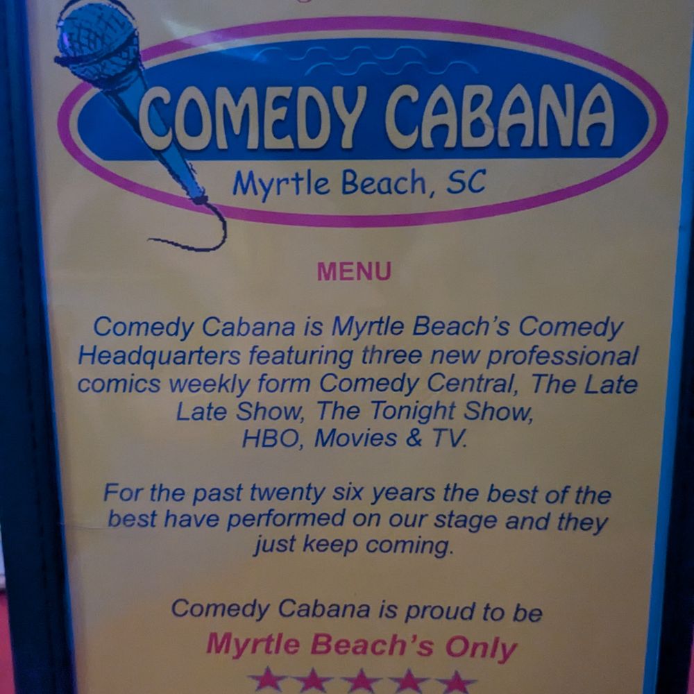 Comedy Cabana - Comedy Cabana Menu - Performing Arts Near Me - Myrtle Beach, South Carolina