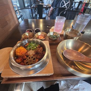 Lani Sot - Spicy chicken hot pot with soup and sides of the day. Delish! - Korean Near Me - Honolulu, Hawaii