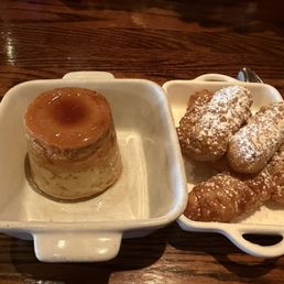 Desserts (flan and guava cheese sticks)