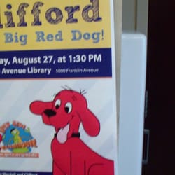 Franklin Avenue Library - Des Moines Public Library - Saw clifford the big red dog here.