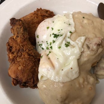 The Lobby - Chicken Fried Biscuit & Gravy - so good! - New American Near Me - Denver, Colorado