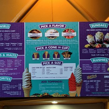 Twistee Treat - Westside - Menu Board - Ice Cream & Frozen Yogurt Near Me - Kissimmee, Florida Twistee Treat - Westside - Menu Board - Ice Cream & Frozen Yogurt Near Me - Kissimmee, Florida