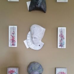 Masks by Jill Lareaux with Dawn stafford's work