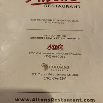Alton's - April 2023 - American Near Me - Elma, New York