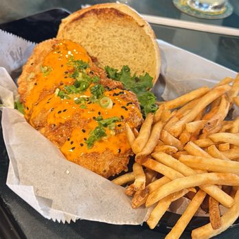Two Roads Tavern - Chicken sandwich with fries - Seafood Near Me - Kitty Hawk, North Carolina