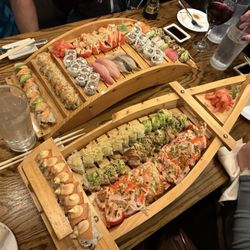 Sweet Basil - Sushi bridge and boat!
