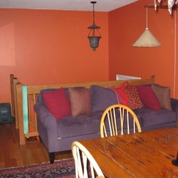The Purple Chef's House - Dining room sofa.