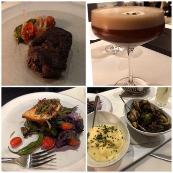 LB Steak - Espresso Martini, Petite Filet Mignon 6oz, Grilled Salmon, Mashed Potatoes, Brussels sprouts - Steakhouses Near Me - San Jose, California LB Steak - Espresso Martini, Petite Filet Mignon 6oz, Grilled Salmon, Mashed Potatoes, Brussels sprouts - Steakhouses Near Me - San Jose, California