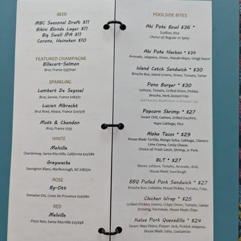 Hotel Wailea Maui - Poolside menu - Hotels Near Me - Wailea, Hawaii Hotel Wailea Maui - Poolside menu - Hotels Near Me - Wailea, Hawaii