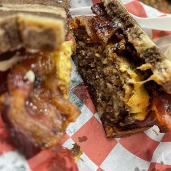Nannie's Kitchen - Amazing meatloaf sandwich with added cheese and bacon. - Cafes Near Me - Saint George, South Carolina