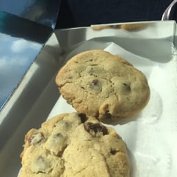 Freshly baked chocolate chip cookies. Freshly baked chocolate chip cookies.