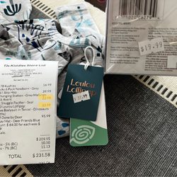 TJ's the Kiddies Store - Proof of receipt compared to sticker prices.