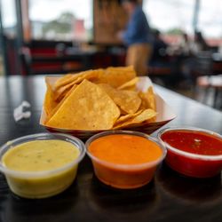 Taqueria Dos Charros - free chips and salsa; extra chips are $1.50