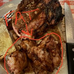 Bill's Creole & Seafood - Ribeye. Over 1/3 was fat. No concern or accommodation from management.