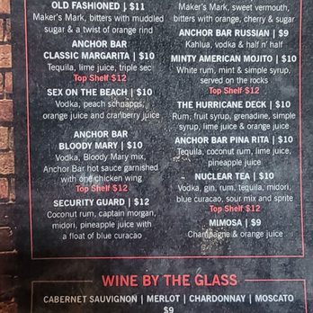 Anchor Bar - Menu - Chicken Wings Near Me - Niagara Falls, New York