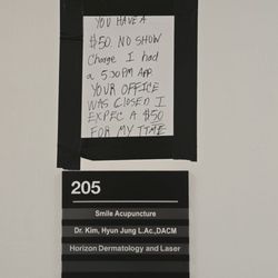 Horizon Dermatology and Cosmetic Center - Left then nice note