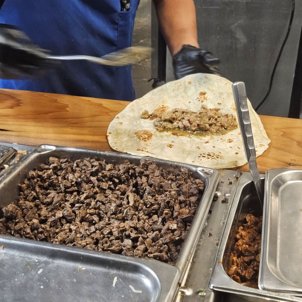 Taco Del Rio - Starting my chili verde burrito - Mexican Near Me - La Puente, California Taco Del Rio - Starting my chili verde burrito - Mexican Near Me - La Puente, California