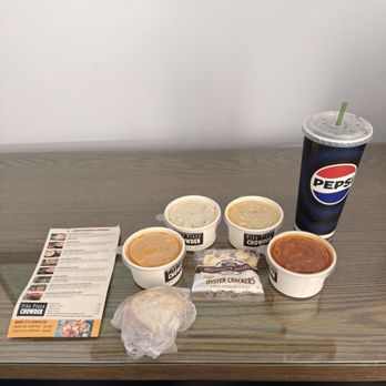 Pike Place Chowder - This is four examples of the best chowder in Seattle. The Pepsi was good, too. - Seafood Near Me - Seattle, Washington
