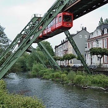 Schwebebahn - From the river... - Public Transportation Near Me
