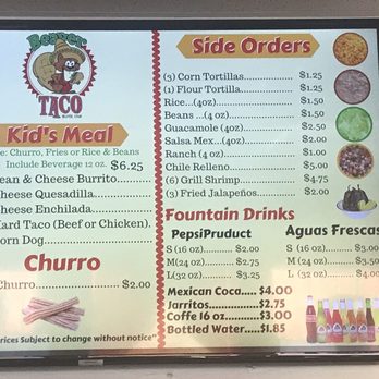 Beaver Taco - Menu - Mexican Near Me - Beaver, Utah