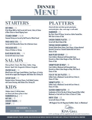 Menu photo 3 Kiva Grill Gulf Shores, AL Menu photo 3 Kiva Grill Gulf Shores, AL