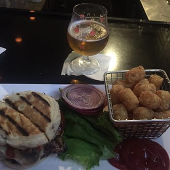 The Villager - "Build your own burger" with A Delirium and a side of tots - New American Near Me - Babylon, New York