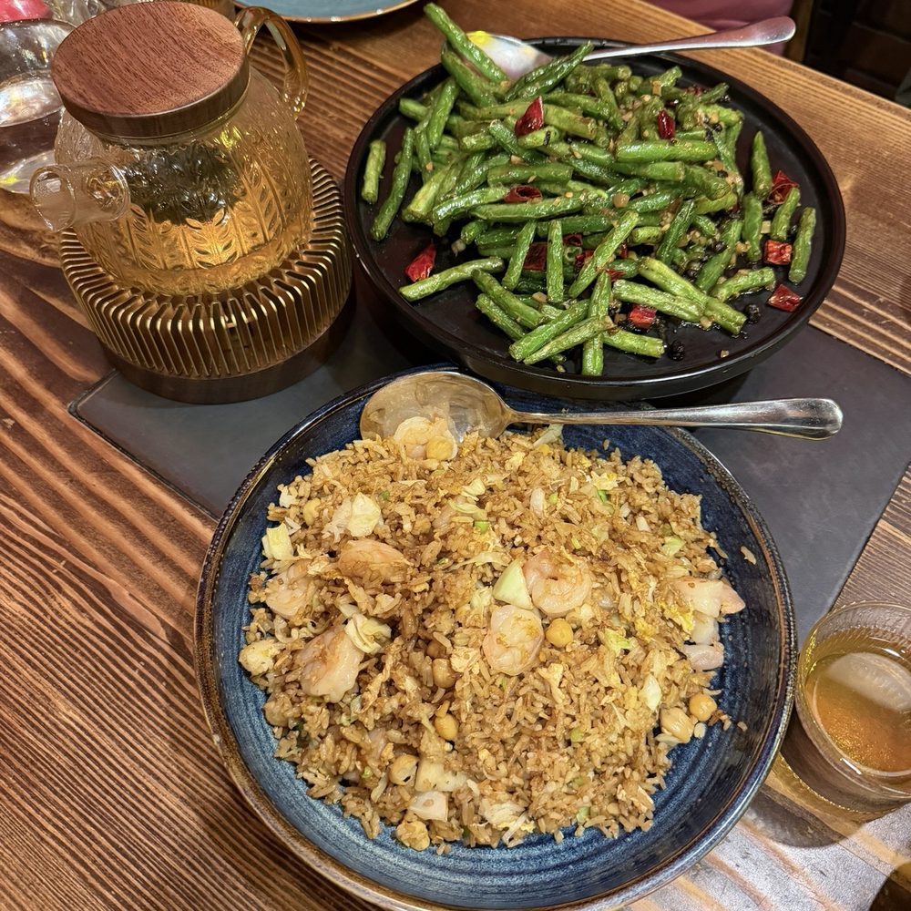Fusion Dumpling - dry fried string beans and shrimp and veggie house fried rice - Dim Sum Near Me - San Francisco, California Fusion Dumpling - dry fried string beans and shrimp and veggie house fried rice - Dim Sum Near Me - San Francisco, California
