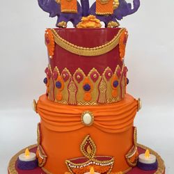 Cream & Cardamom Cakes - Indian wedding cake