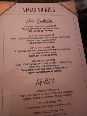 Menu photo 2 Vegas Vickie's Las Vegas, NV