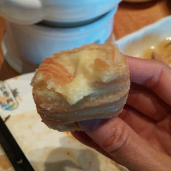 Koi Palace - The inside of my durian puff. It is blended (real) durian. Creamy, sweet and delicious! - Dim Sum Near Me - Dublin, California