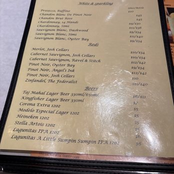 Naan Point - Alcohol Menu - Indian Near Me - San Bruno, California