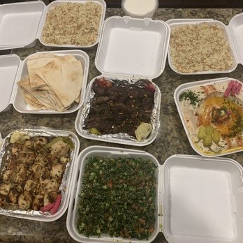 Kabab Crush - Our "catering" style dinner for our family of 5. Everything was perfectly packaged and labeled! - Mediterranean Near Me - Corona, California