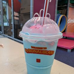 McDonald's - McDonaldland shake. Raspberry flavored.