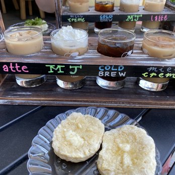 Graze by Travail - Coffee Flight and Biscuit w/ honey - Food Court Near Me - Minneapolis, Minnesota Graze by Travail - Coffee Flight and Biscuit w/ honey - Food Court Near Me - Minneapolis, Minnesota