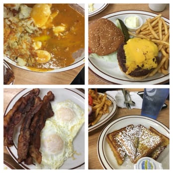 Mr. Egg - 2~18~16 Huevos rancheros poached, Cheeseburger is soo good n better than in&put, 1/2 order french tst w/ side bacon & eggs. ALL delicious! - Breakfast & Brunch Near Me - Denver, Colorado Mr. Egg - 2~18~16 Huevos rancheros poached, Cheeseburger is soo good n better than in&put, 1/2 order french tst w/ side bacon & eggs. ALL delicious! - Breakfast & Brunch Near Me - Denver, Colorado