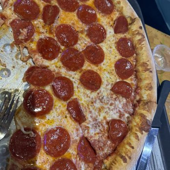 Saggio's Uptown - This was the Giant pepperoni pizza sorry my family never waits to dig in! We love the pizza and slices are big and filling with just one! - Pizza Near Me - Albuquerque, New Mexico