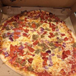 Italia's Corner Cafe - 18 inch- "Combo(Choice of 3 toppings)" - onion, roasted red pepper, sausage
