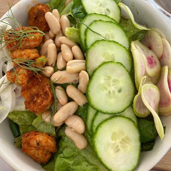 Basic Kitchen - Local shrimp and veggie salad - New American Near Me - Charleston, South Carolina