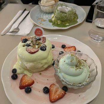 Softbite - Pistachio soufflé pancake  * * Souffle Pancake (Matcha) - Desserts Near Me - Long Island City, New York