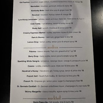 Foundation Restaurant & Bar - Drink menu (01/15/26) - New American Near Me - Sacramento, California