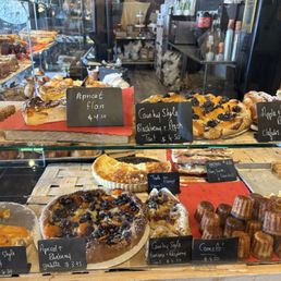 Display window with many fresh pastries!