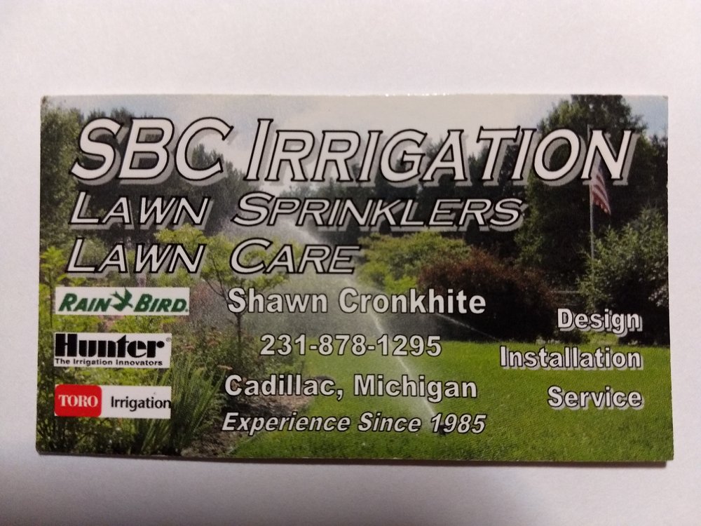 SBC IRRIGATION LAWN SPRINKLERS 11460 W Watergate Rd, Cadillac