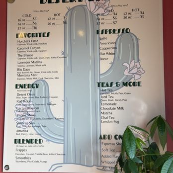 Desert Brew - menu - Coffee & Tea Near Me - Willcox, Arizona