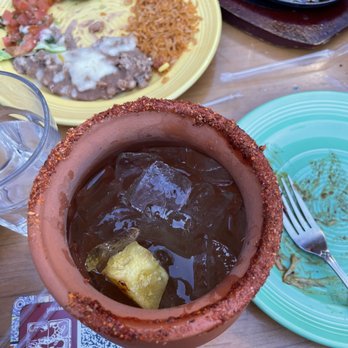 El Portal - Pineapple diablo margarita served in terra cotta - Mexican Near Me - Pasadena, California