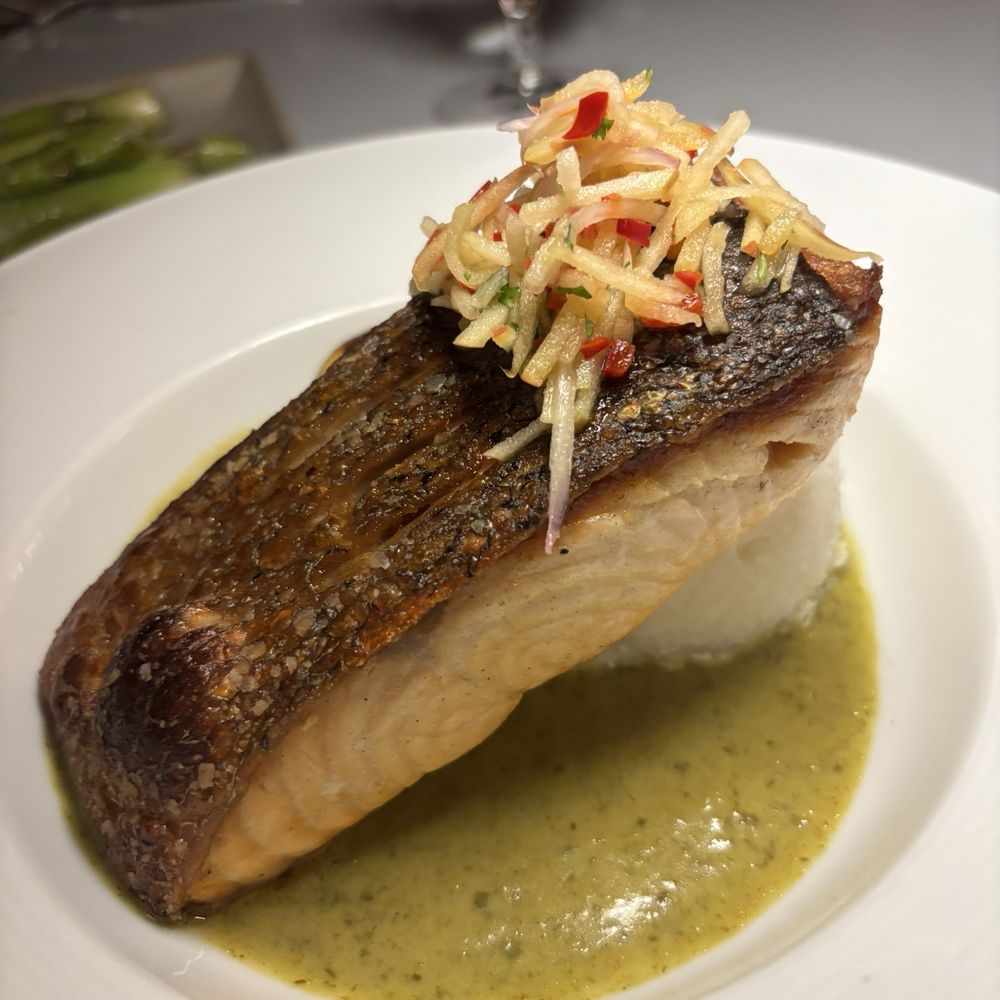 Ramsay's Kitchen - Salmon with green curry sauce - New American Near Me - Las Vegas, Nevada